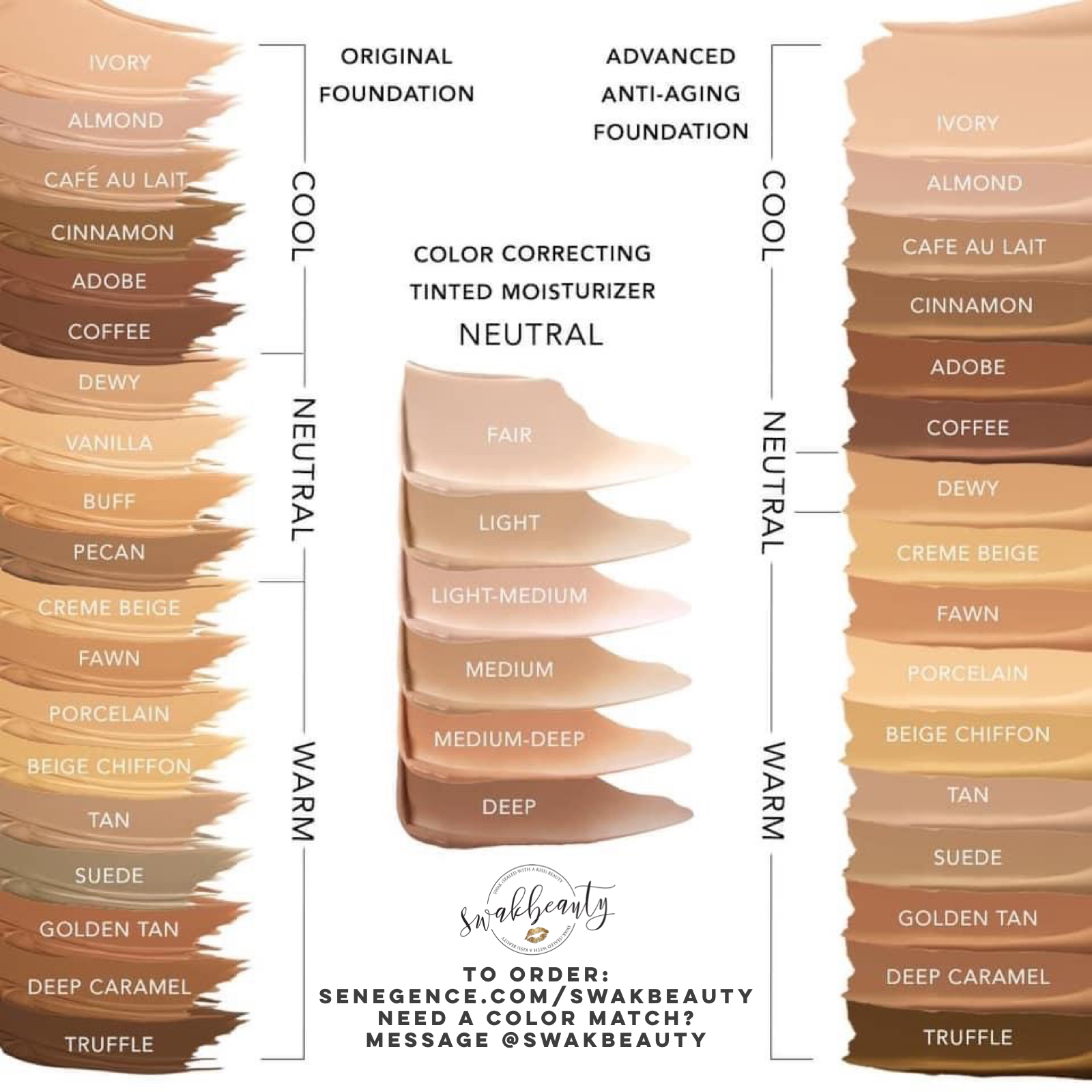 too faced foundation shades compared to mac