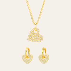 Forever Radiant Heart Earrings and Necklace Set
