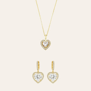 Halo Of Love Earrings and Necklace Set
