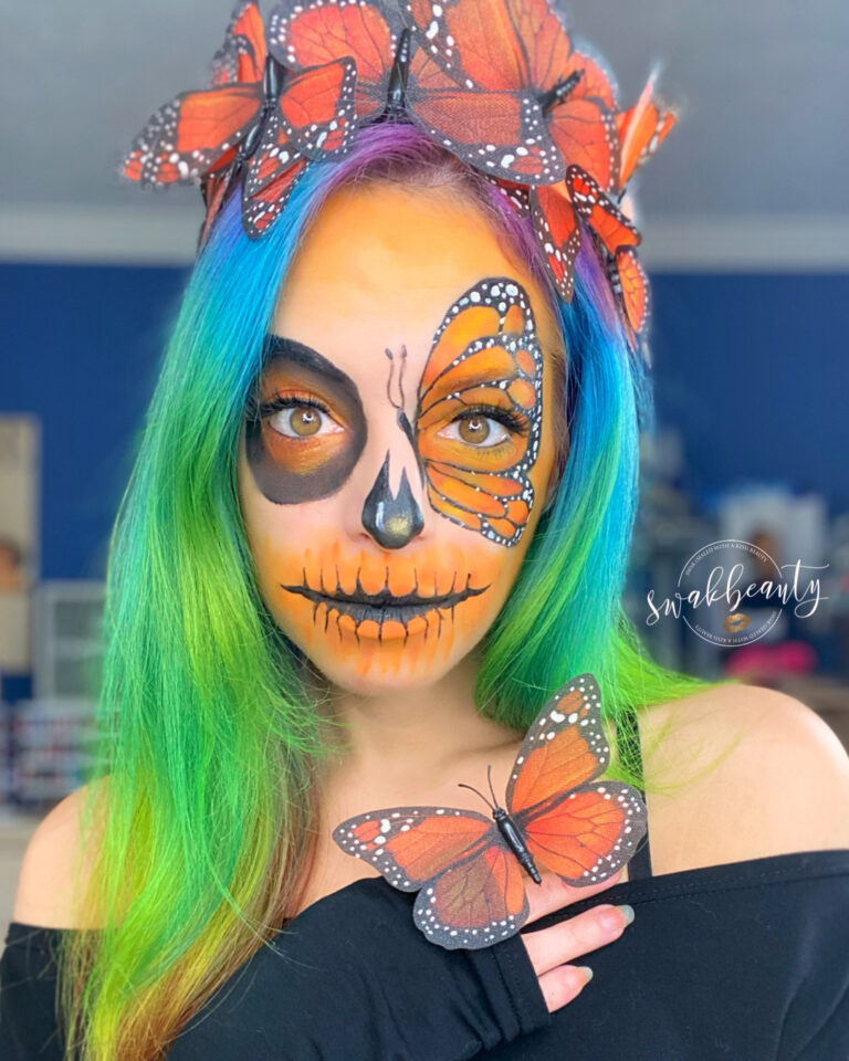 Halloween Look – Monarch Skull – swakbeauty.com