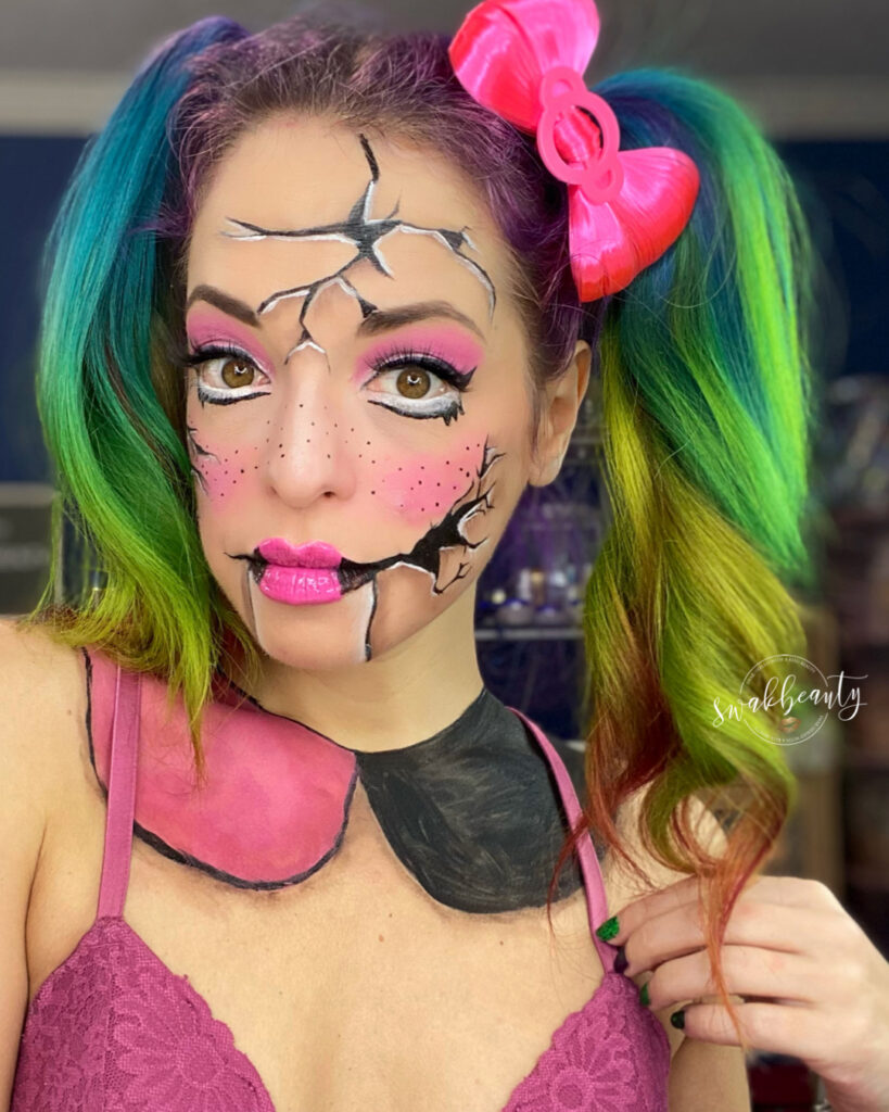 Halloween Look – Broken, Cracked Doll – swakbeauty.com