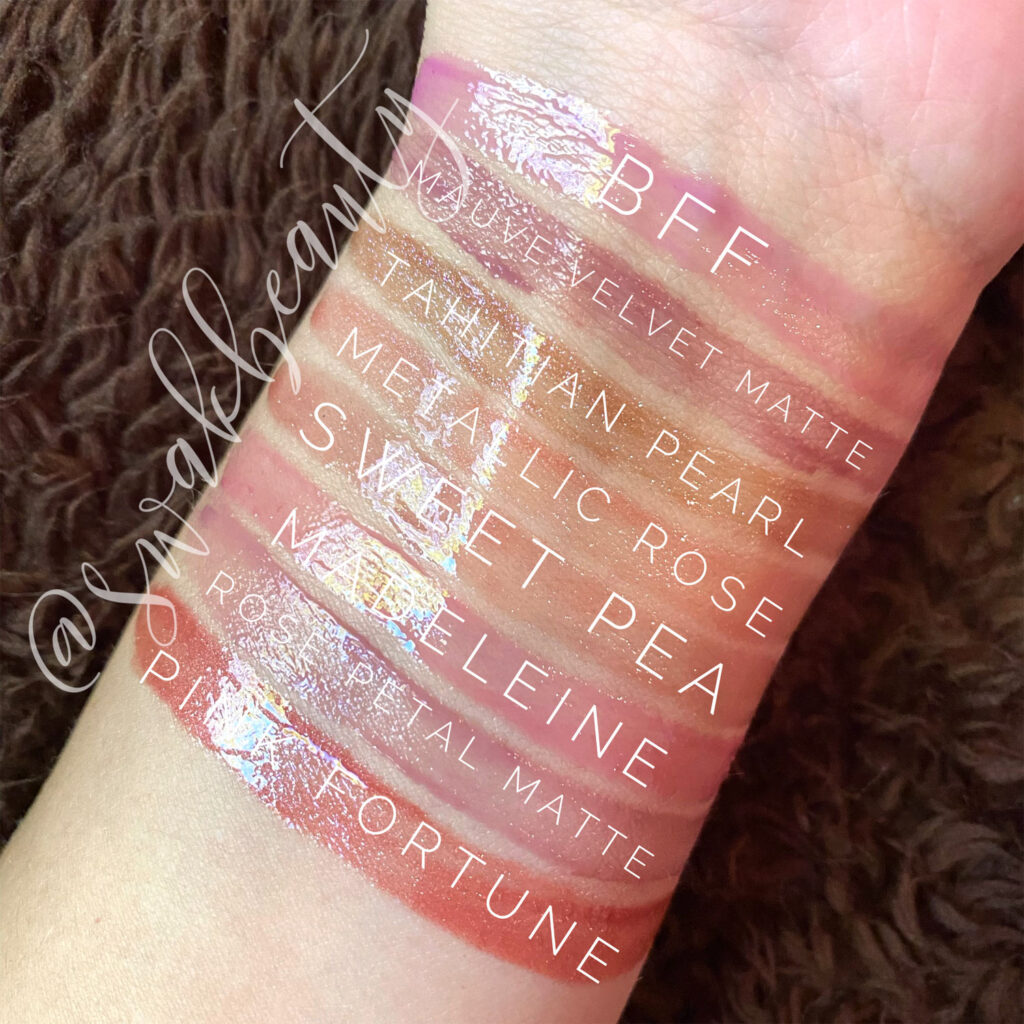Dripping Jewels Lip Comparison Swatches